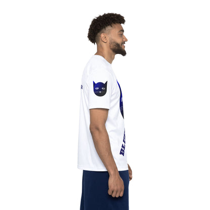 Bluestray Cat Sports Jersey — Men's Athletic Tee with Blue Cat Graphic