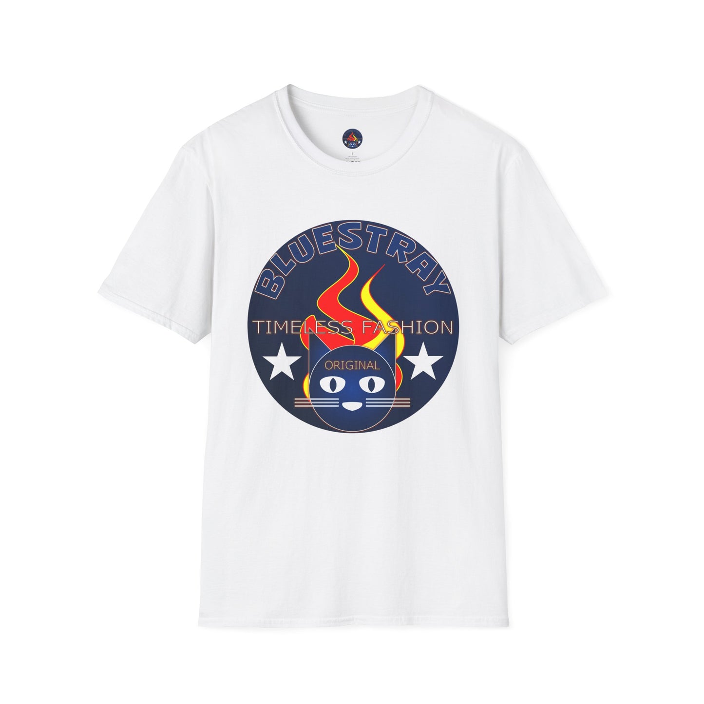 Bluestray 'Timeless Fashion' Graphic T-Shirt — Retro Flame Logo Tee