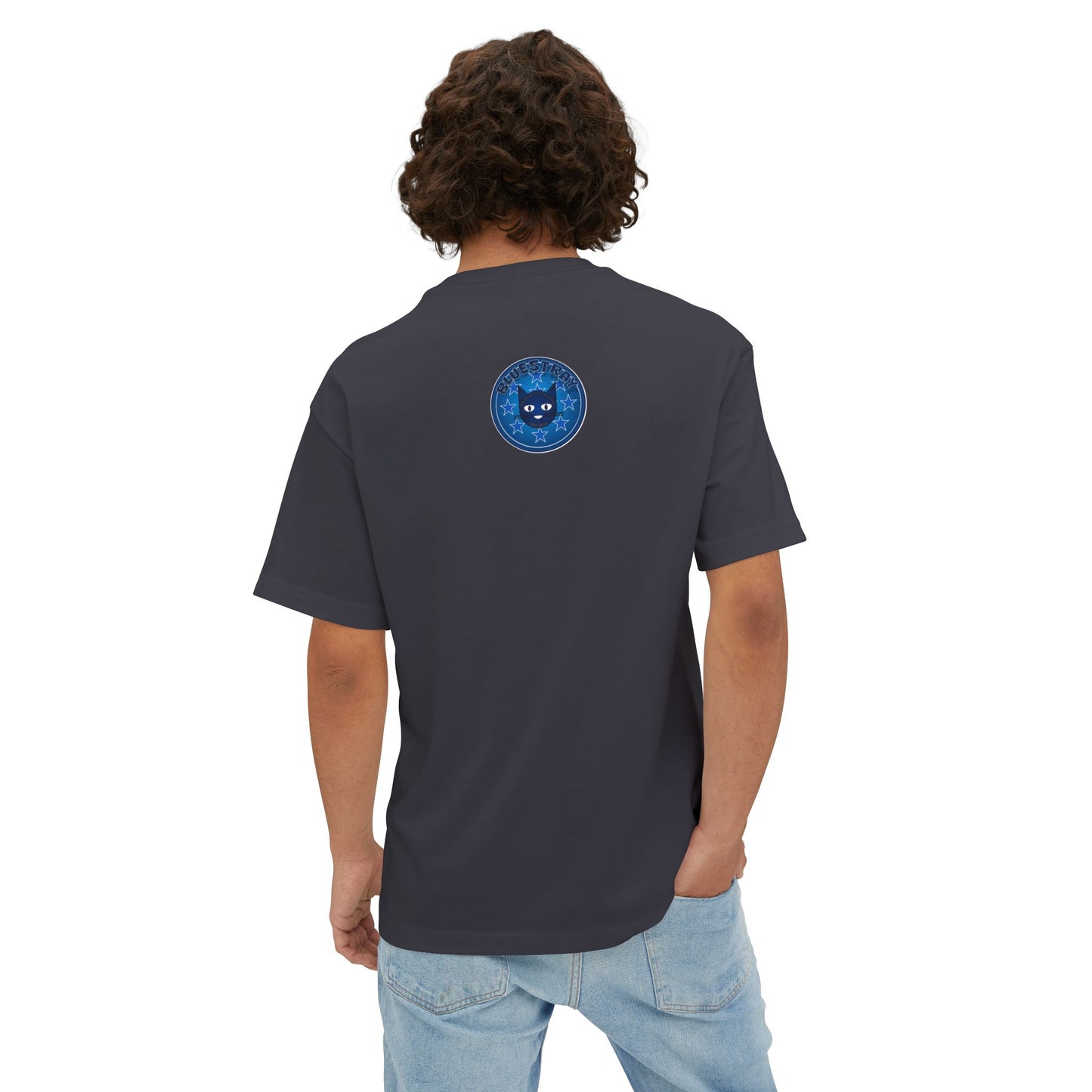 Blue Cat Stars Tee — "Bluestray" Graphic T-Shirt