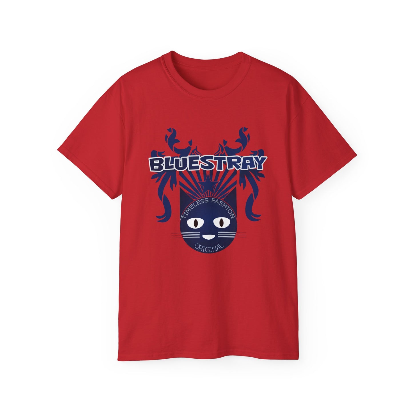 Bluestray Cat Graphic Tee — Retro Nautical Cat Design