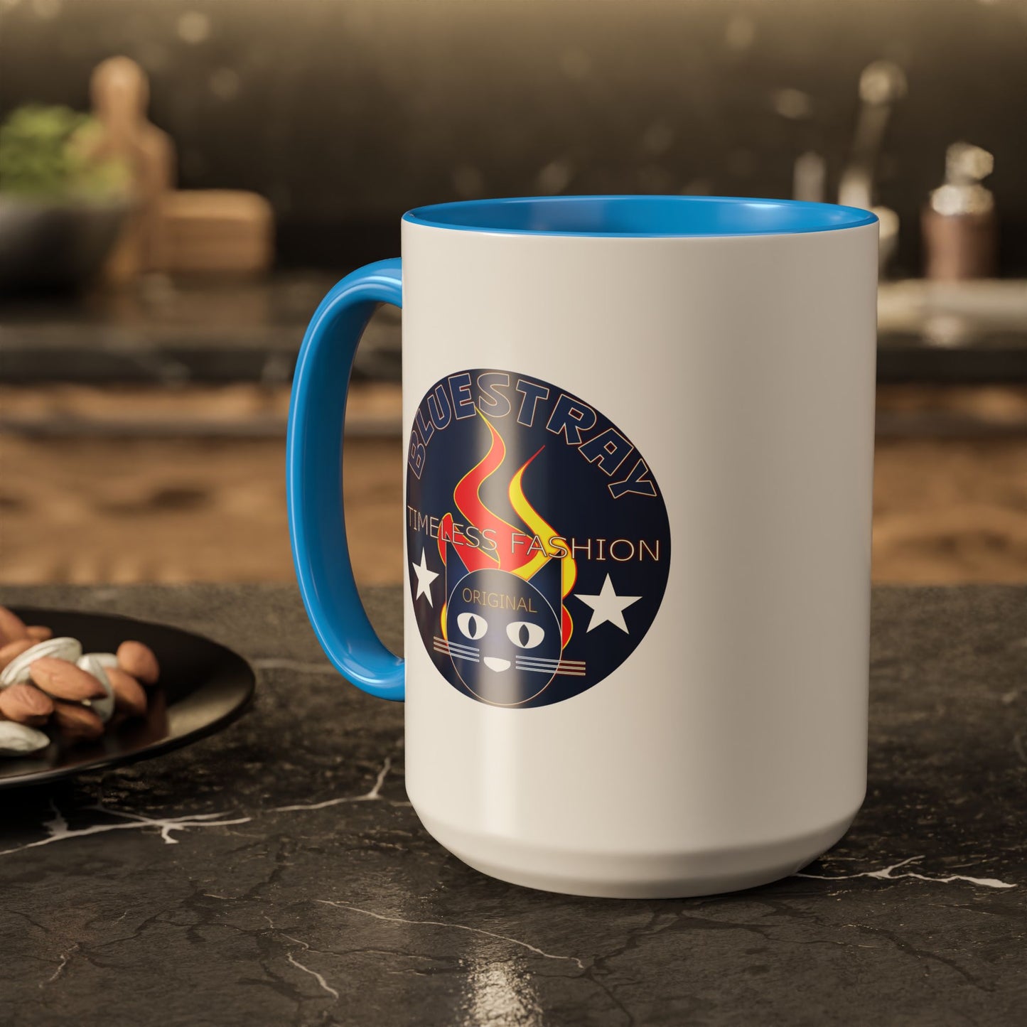 Bluestray Cat Logo Mug — Colorful 11oz/15oz Ceramic Coffee Cup