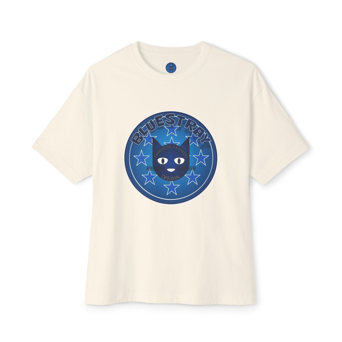 Blue Cat Stars Tee — "Bluestray" Graphic T-Shirt