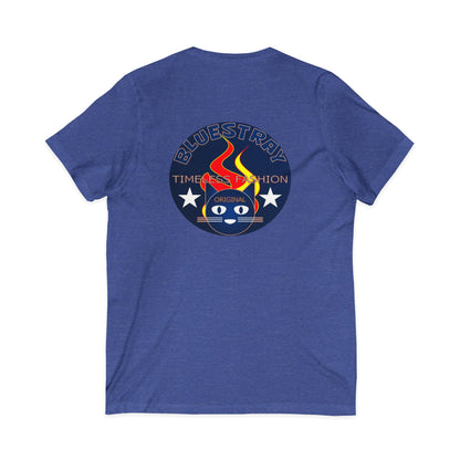 Time Station Equestrian Bluestray Cat V-Neck Tee