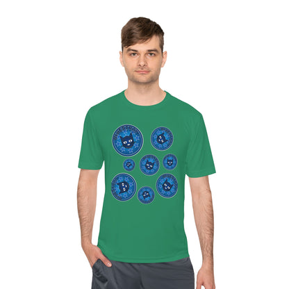 Blue Cat Galaxy Tee — "Bluestray" Graphic Moisture-Wicking Shirt