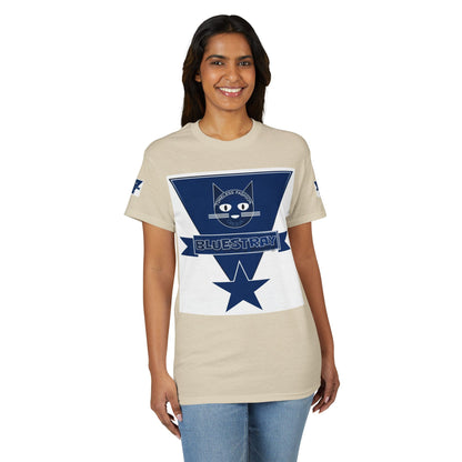 Bluestray Cat Graphic T-Shirt — Retro Star Logo Tee