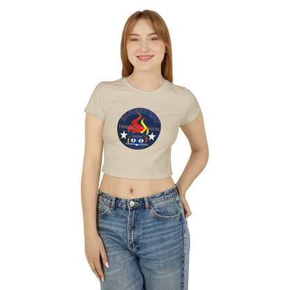 Women’s Baby Tee — Bluestray Flame Cat Logo Crop Top