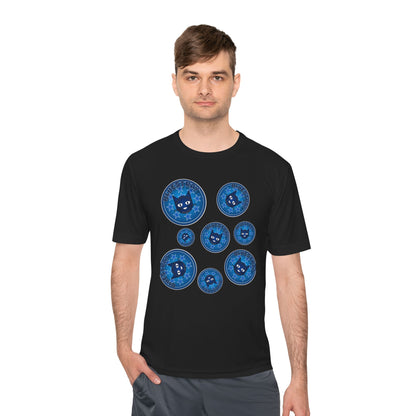 Blue Cat Galaxy Tee — "Bluestray" Graphic Moisture-Wicking Shirt