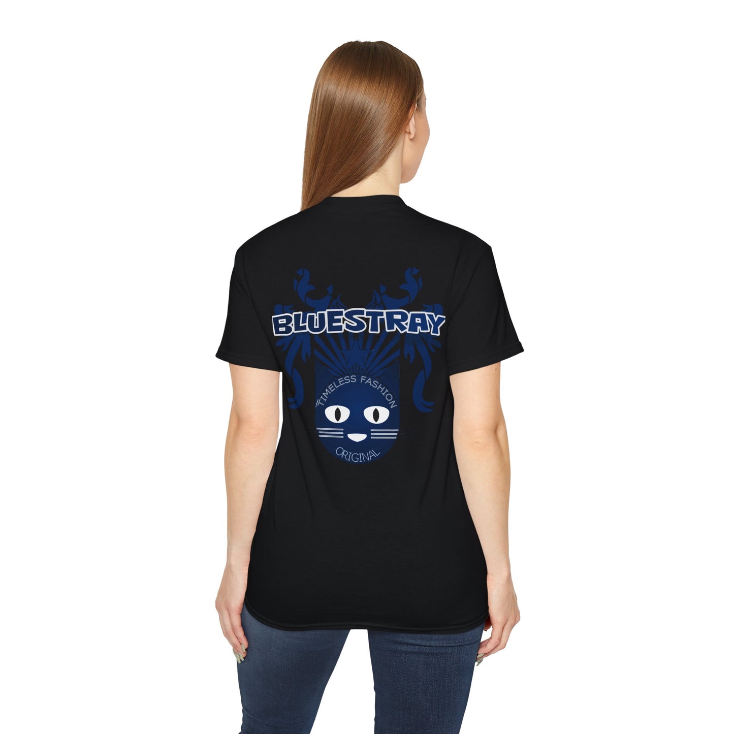 Bluestray Cat Graphic Tee — Retro Nautical Cat Design