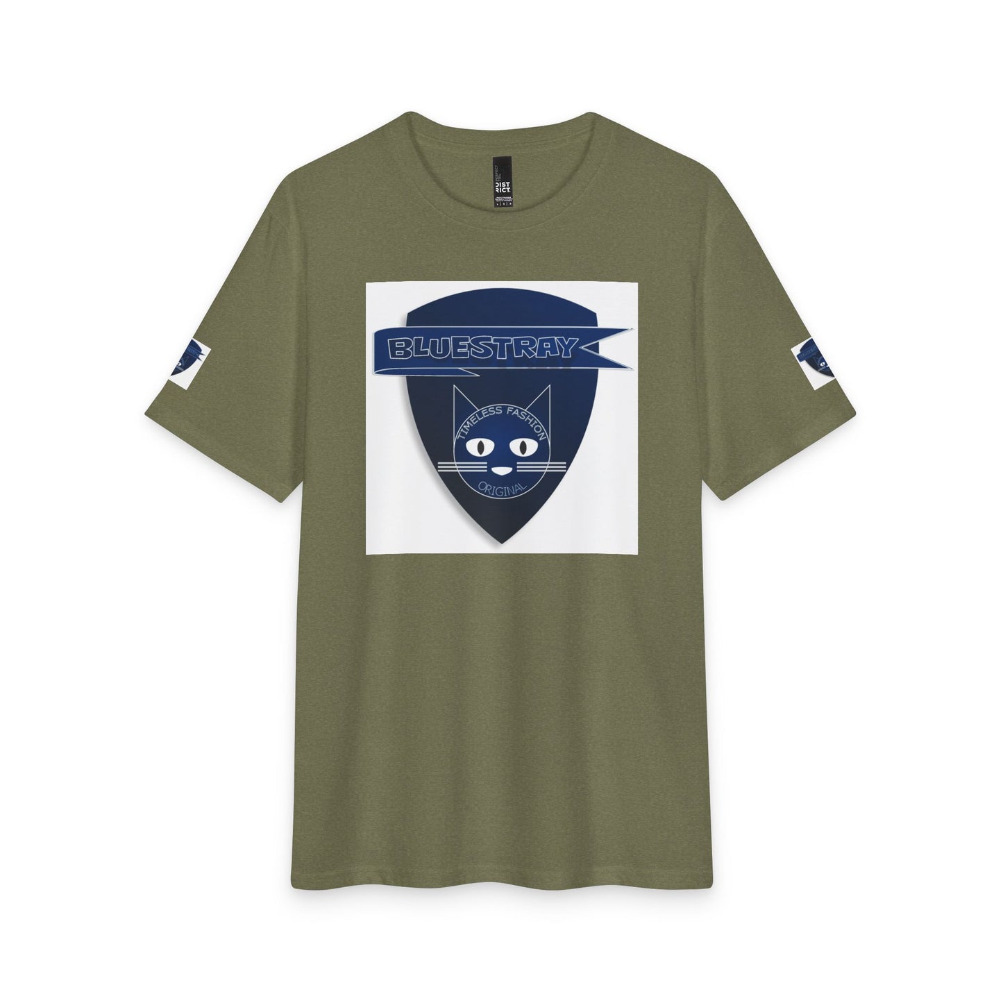 Bluestray Cat Shield T-Shirt — Retro Navy Crest Tee