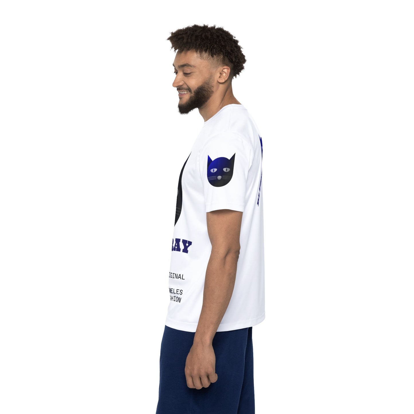 Bluestray Cat Sports Jersey — Men's Athletic Tee with Blue Cat Graphic