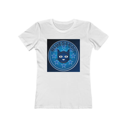 Women’s Boyfriend Tee — Bluestray Crescent Cat Graphic T-Shirt
