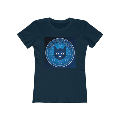 Women’s Boyfriend Tee — Bluestray Crescent Cat Graphic T-Shirt