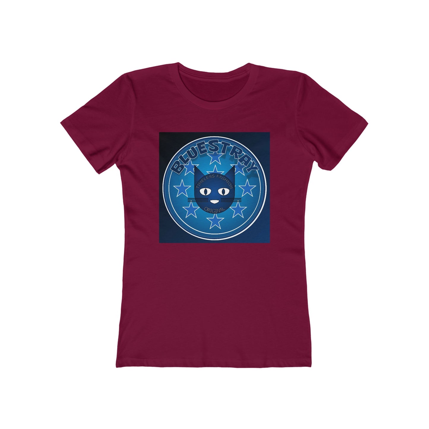 Women’s Boyfriend Tee — Bluestray Crescent Cat Graphic T-Shirt