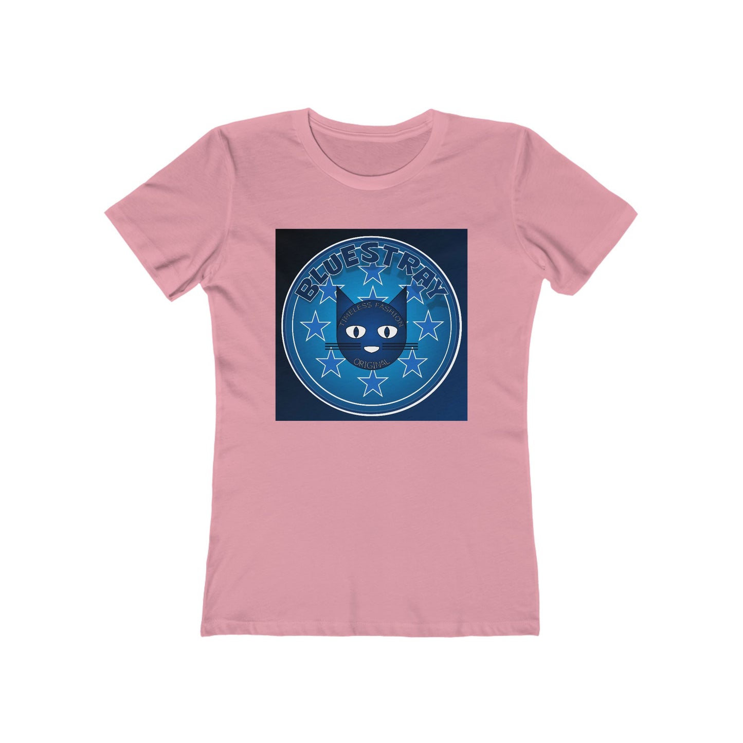 Women’s Boyfriend Tee — Bluestray Crescent Cat Graphic T-Shirt