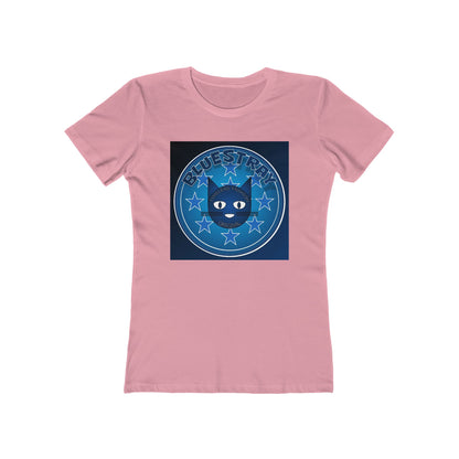Women’s Boyfriend Tee — Bluestray Crescent Cat Graphic T-Shirt