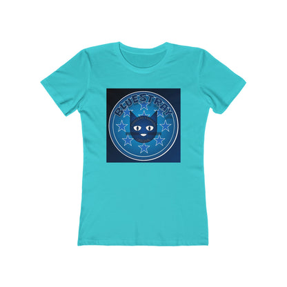 Women’s Boyfriend Tee — Bluestray Crescent Cat Graphic T-Shirt