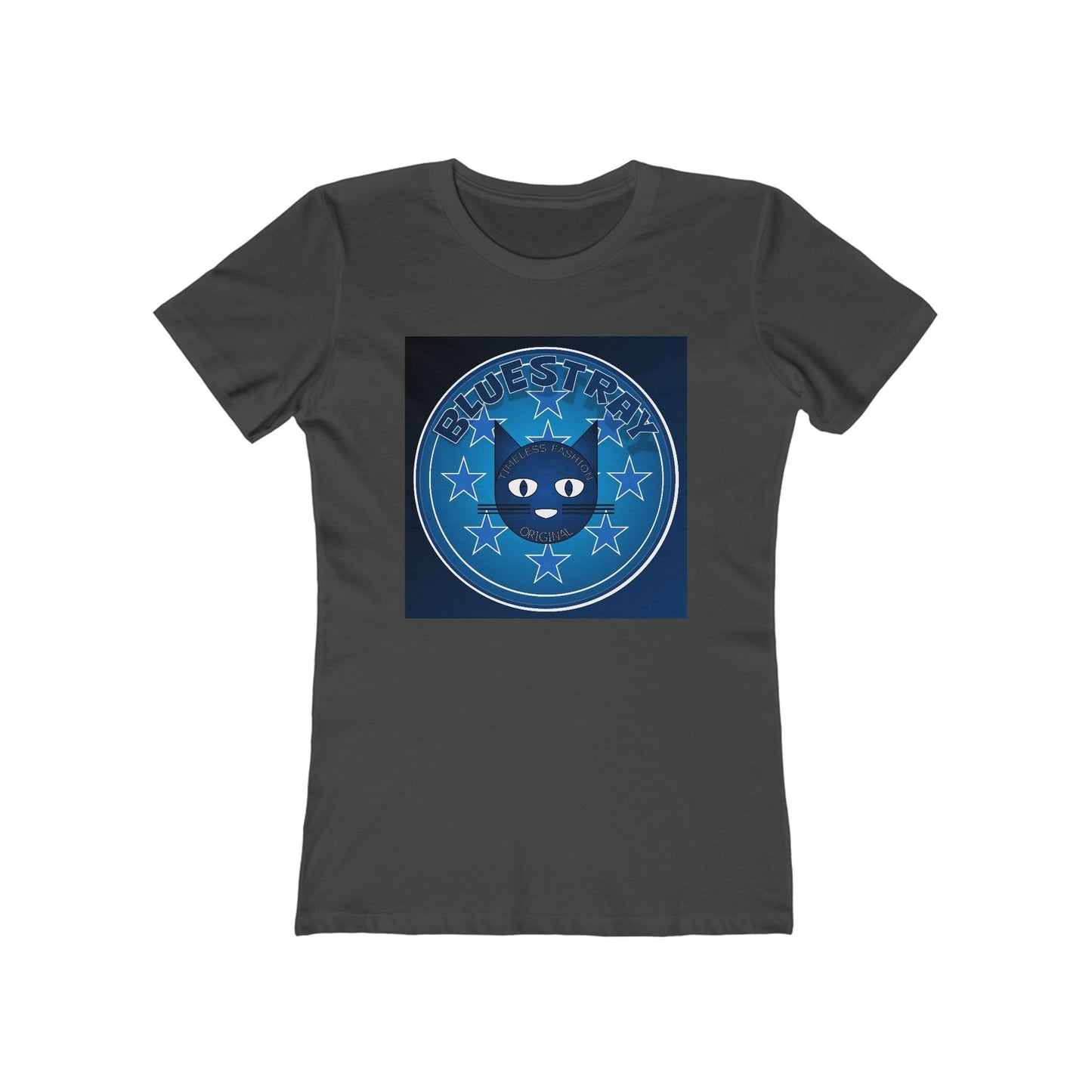 Women’s Boyfriend Tee — Bluestray Crescent Cat Graphic T-Shirt