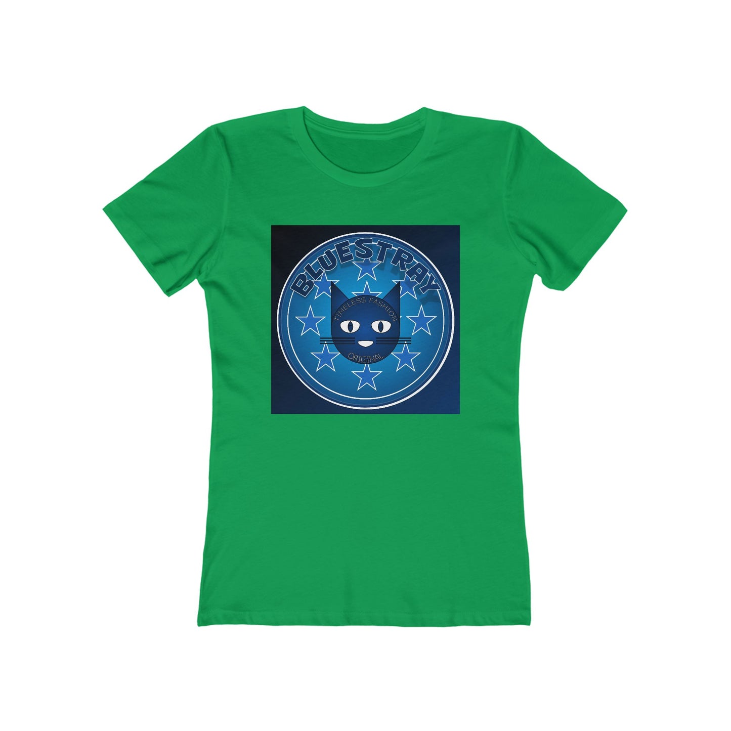 Women’s Boyfriend Tee — Bluestray Crescent Cat Graphic T-Shirt