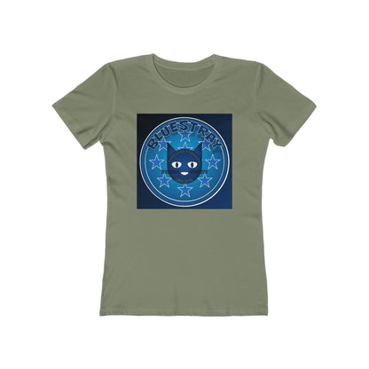 Women’s Boyfriend Tee — Bluestray Crescent Cat Graphic T-Shirt