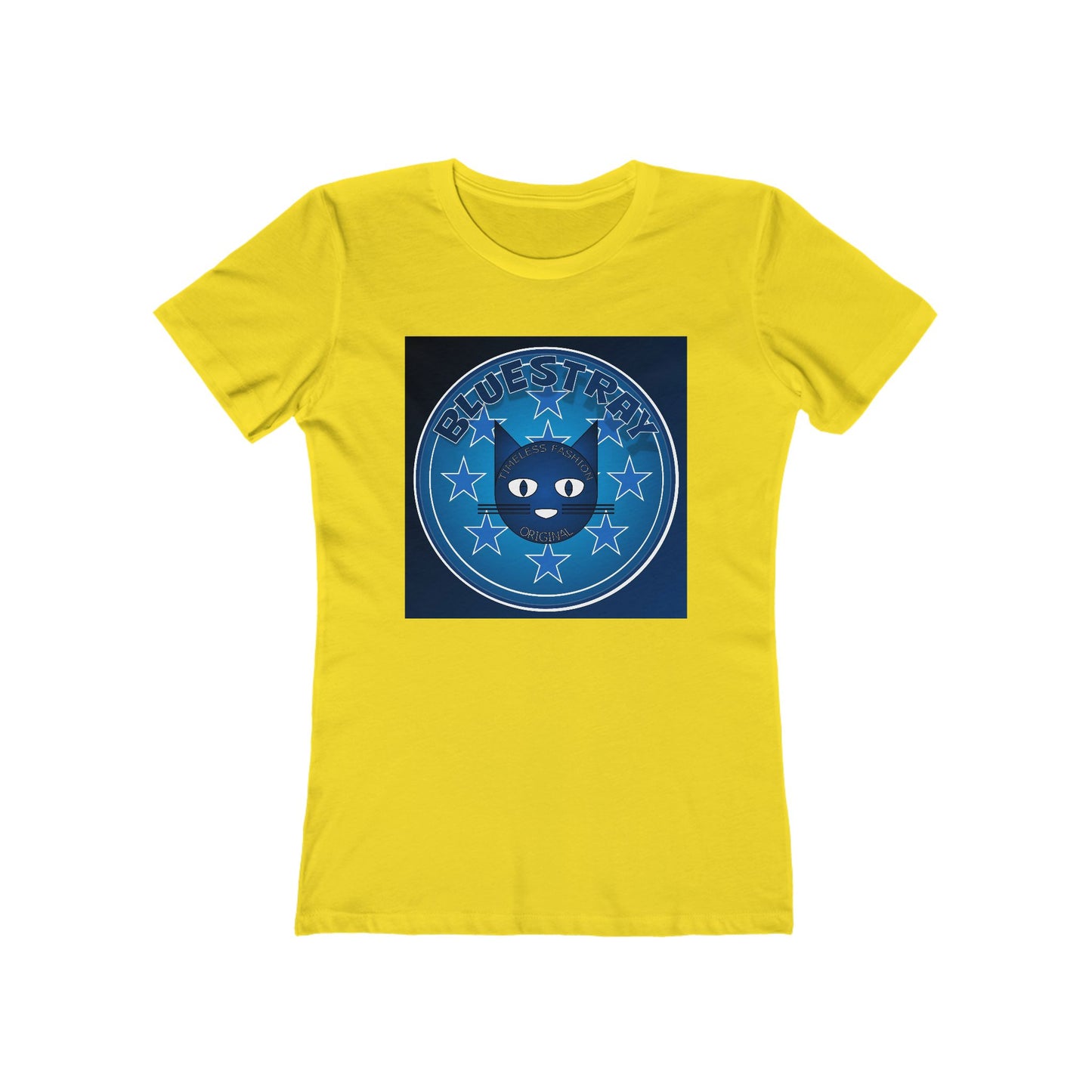 Women’s Boyfriend Tee — Bluestray Crescent Cat Graphic T-Shirt