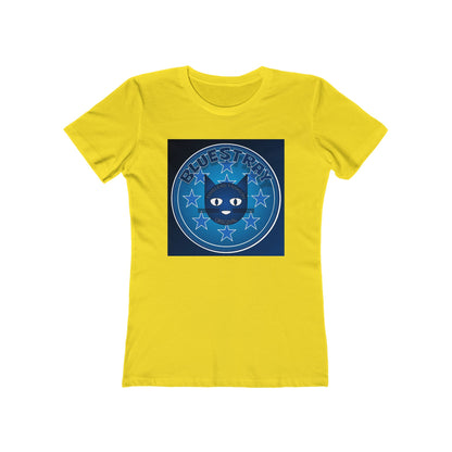 Women’s Boyfriend Tee — Bluestray Crescent Cat Graphic T-Shirt