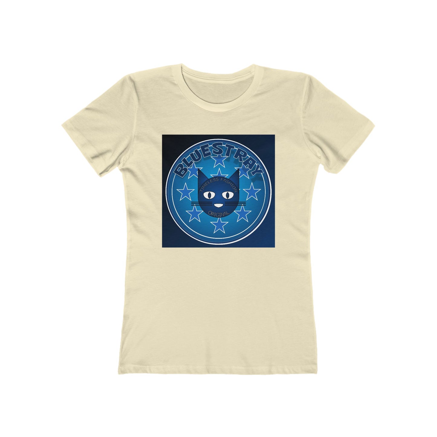 Women’s Boyfriend Tee — Bluestray Crescent Cat Graphic T-Shirt