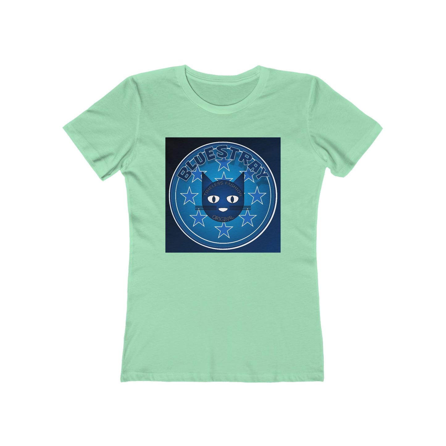 Women’s Boyfriend Tee — Bluestray Crescent Cat Graphic T-Shirt