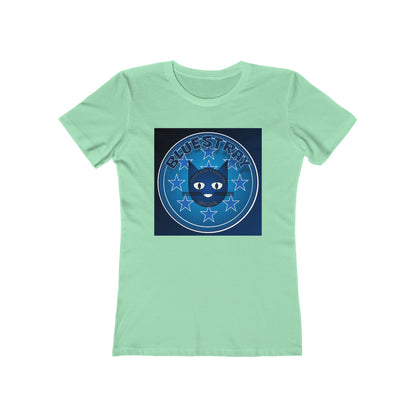 Women’s Boyfriend Tee — Bluestray Crescent Cat Graphic T-Shirt
