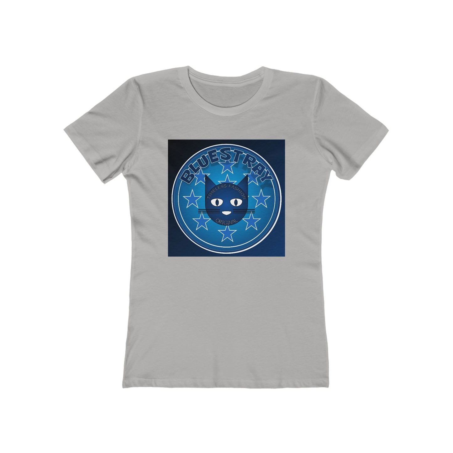 Women’s Boyfriend Tee — Bluestray Crescent Cat Graphic T-Shirt