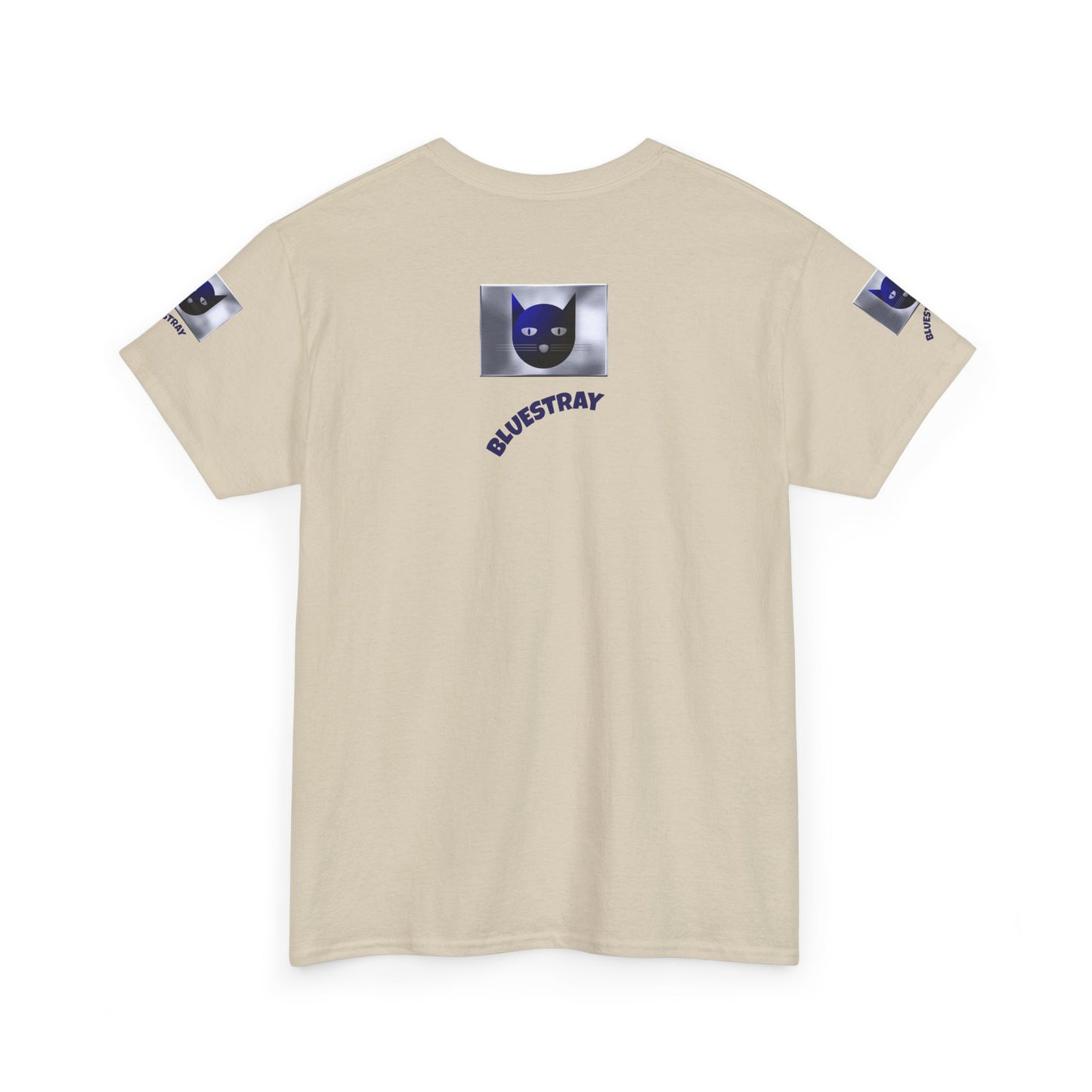 Bluestray Cat Graphic Tee — Retro Blue Cat Design