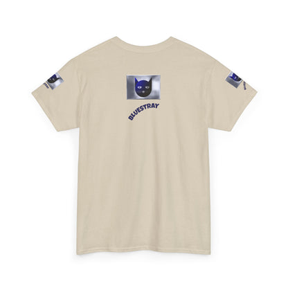 Bluestray Cat Graphic Tee — Retro Blue Cat Design