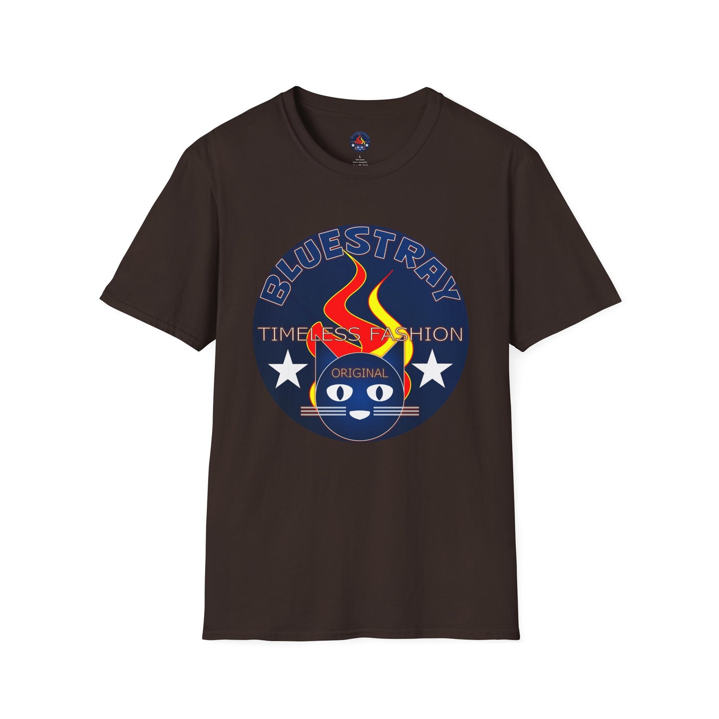 Bluestray 'Timeless Fashion' Graphic T-Shirt — Retro Flame Logo Tee