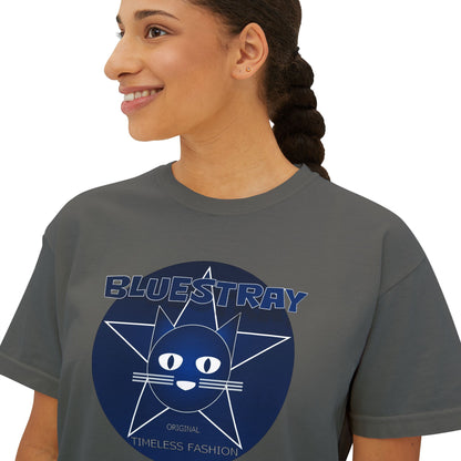 Bluestray Cat Graphic Tee — Women's Boxy Casual Top