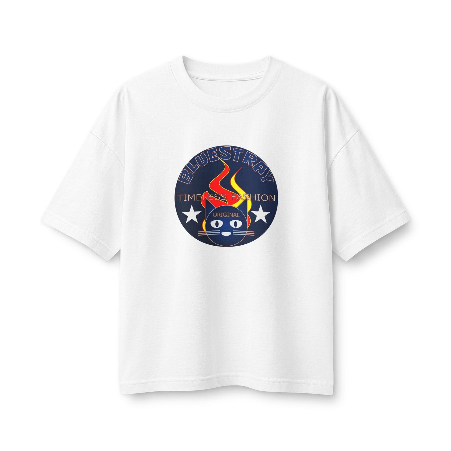 Bluestray Flame Mascot T-Shirt — Retro Campfire Logo Tee