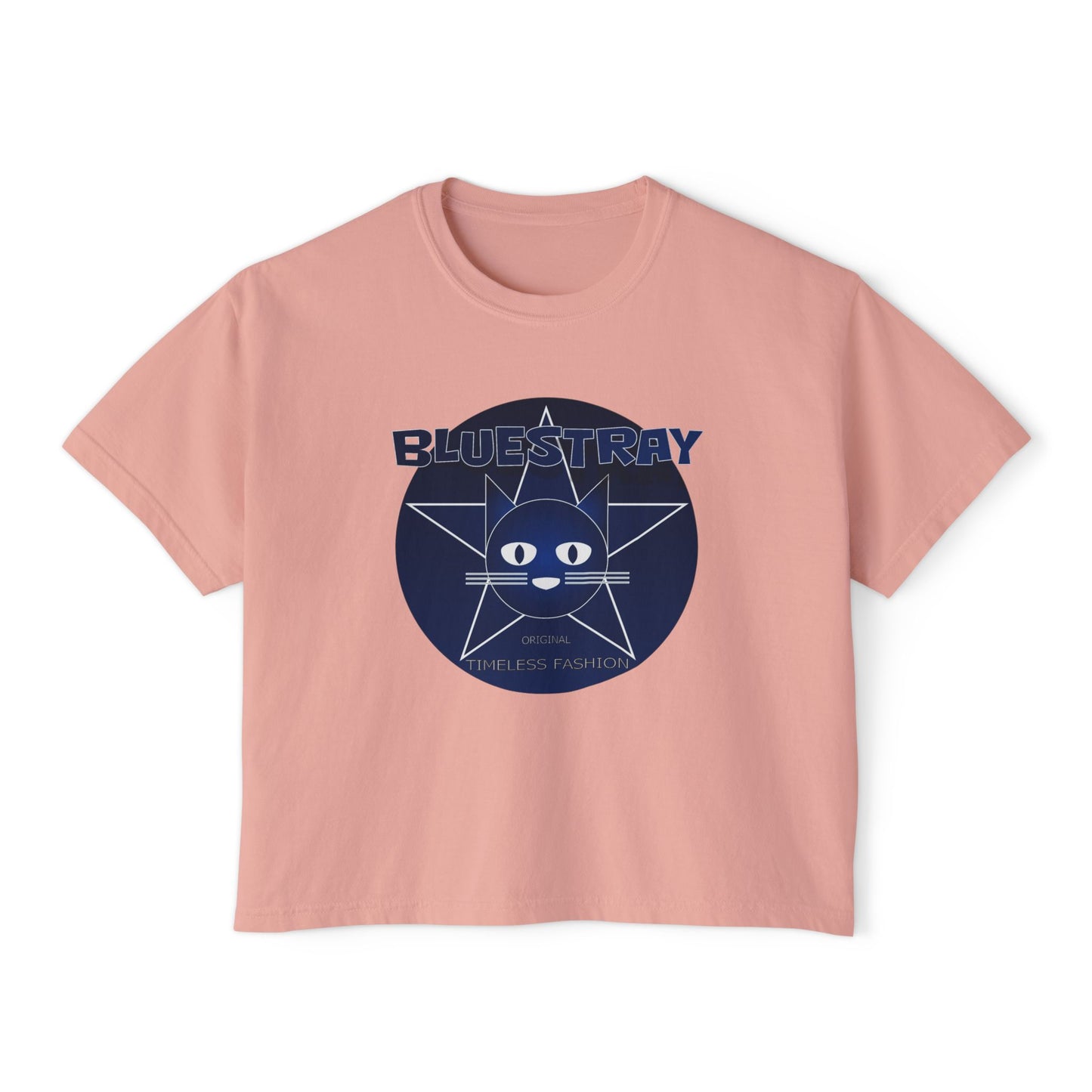 Bluestray Cat Graphic Tee — Women's Boxy Casual Top