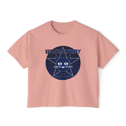Bluestray Cat Graphic Tee — Women's Boxy Casual Top
