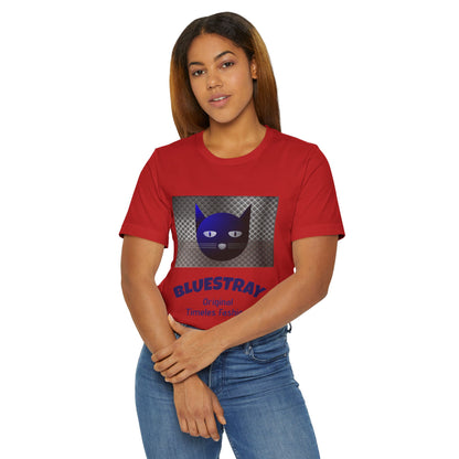 Bluestray Cat Graphic T-Shirt — Retro Blue Cat Logo Tee
