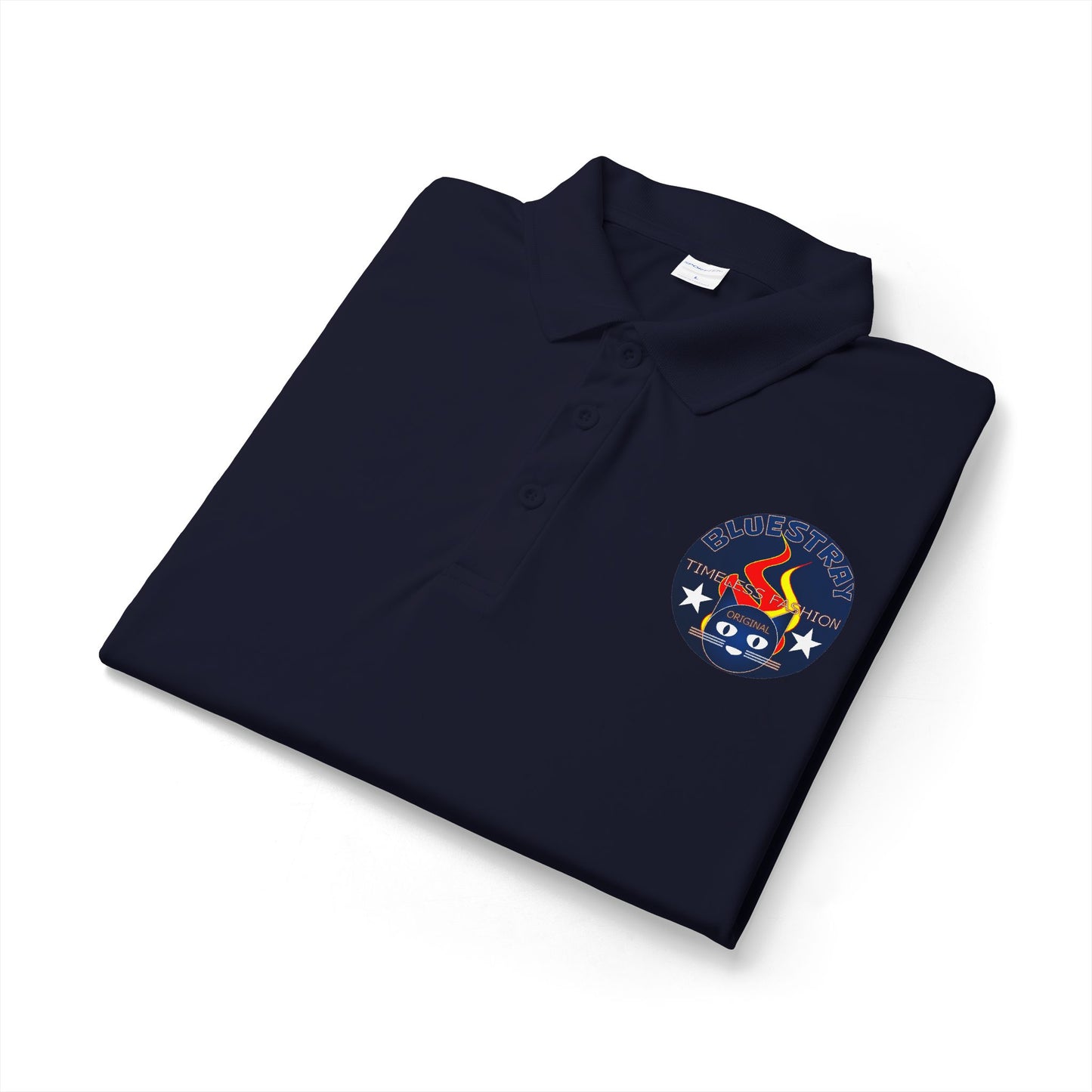 Embroidered Firefighter Patch Polo — Men’s Bluestray Performance Work Shirt