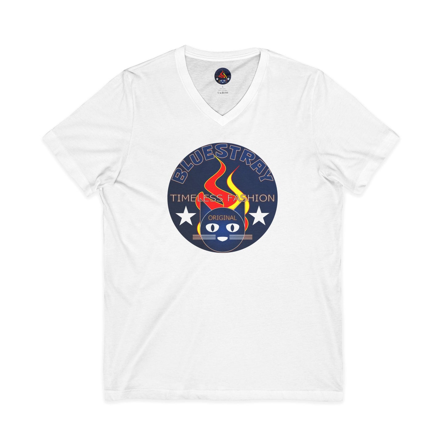 Time Station Equestrian Bluestray Cat V-Neck Tee