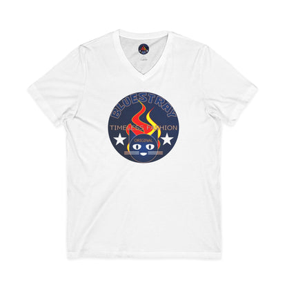 Time Station Equestrian Bluestray Cat V-Neck Tee