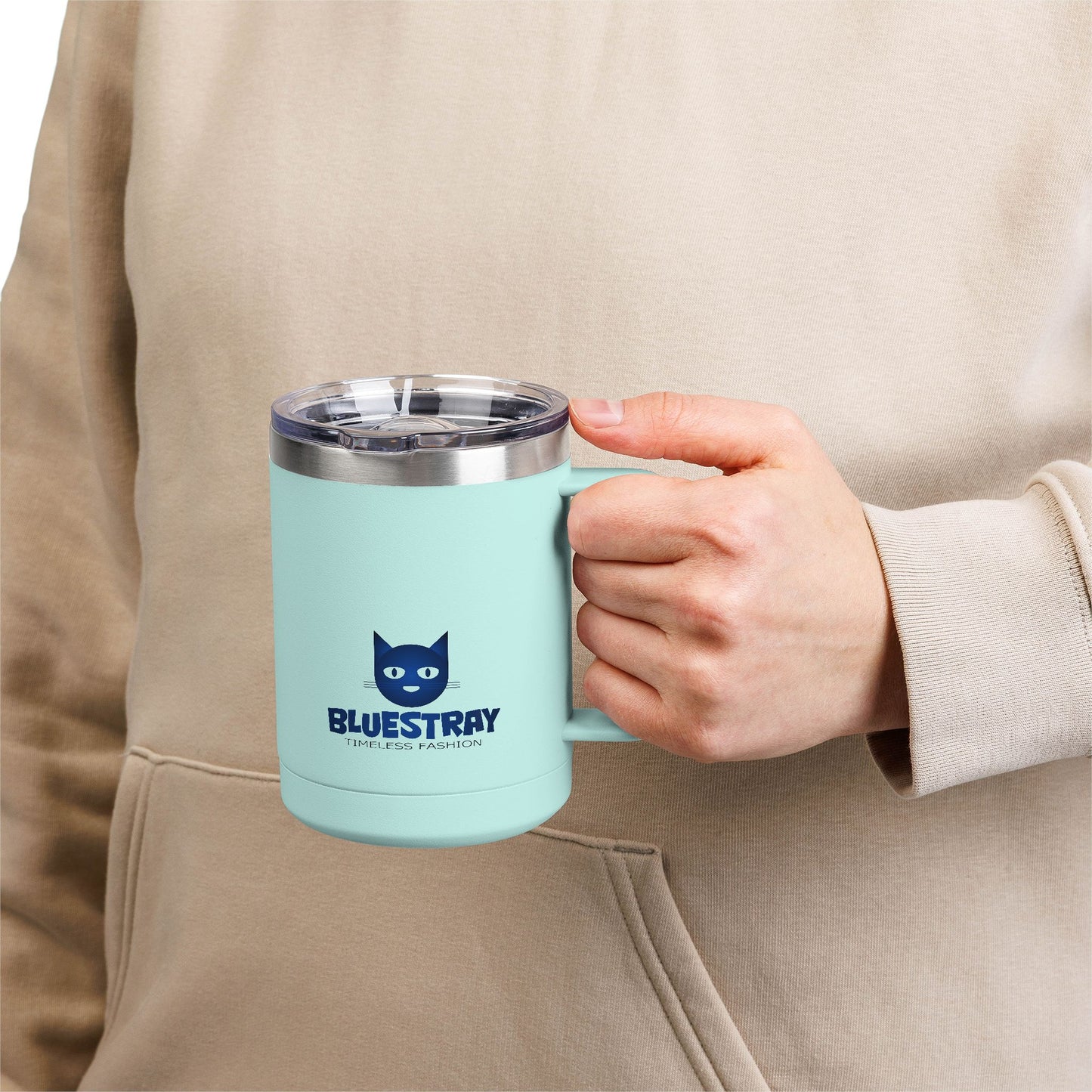 15oz Insulated Mug — Bluestray Cat Logo Travel Tumbler