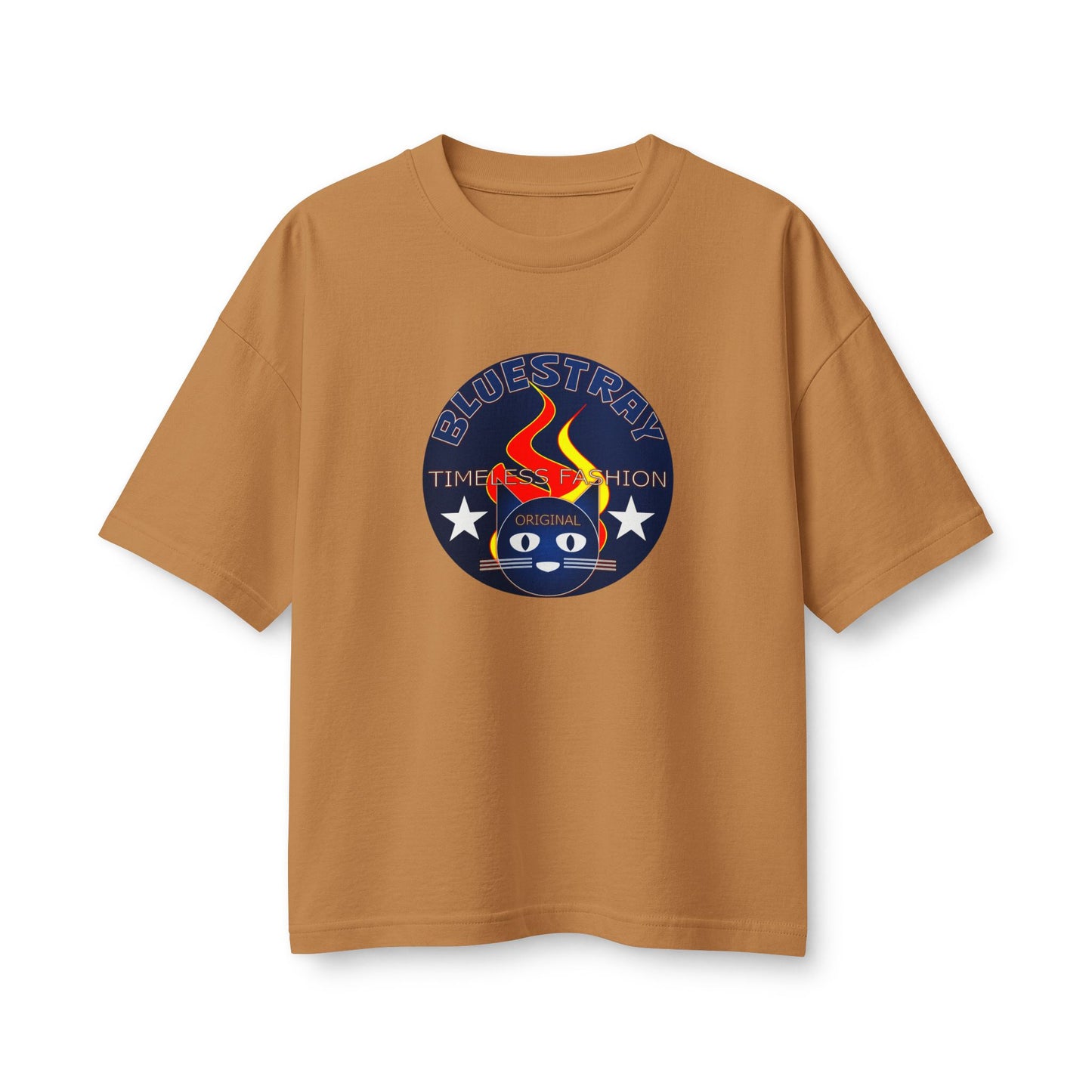 Bluestray Flame Mascot T-Shirt — Retro Campfire Logo Tee