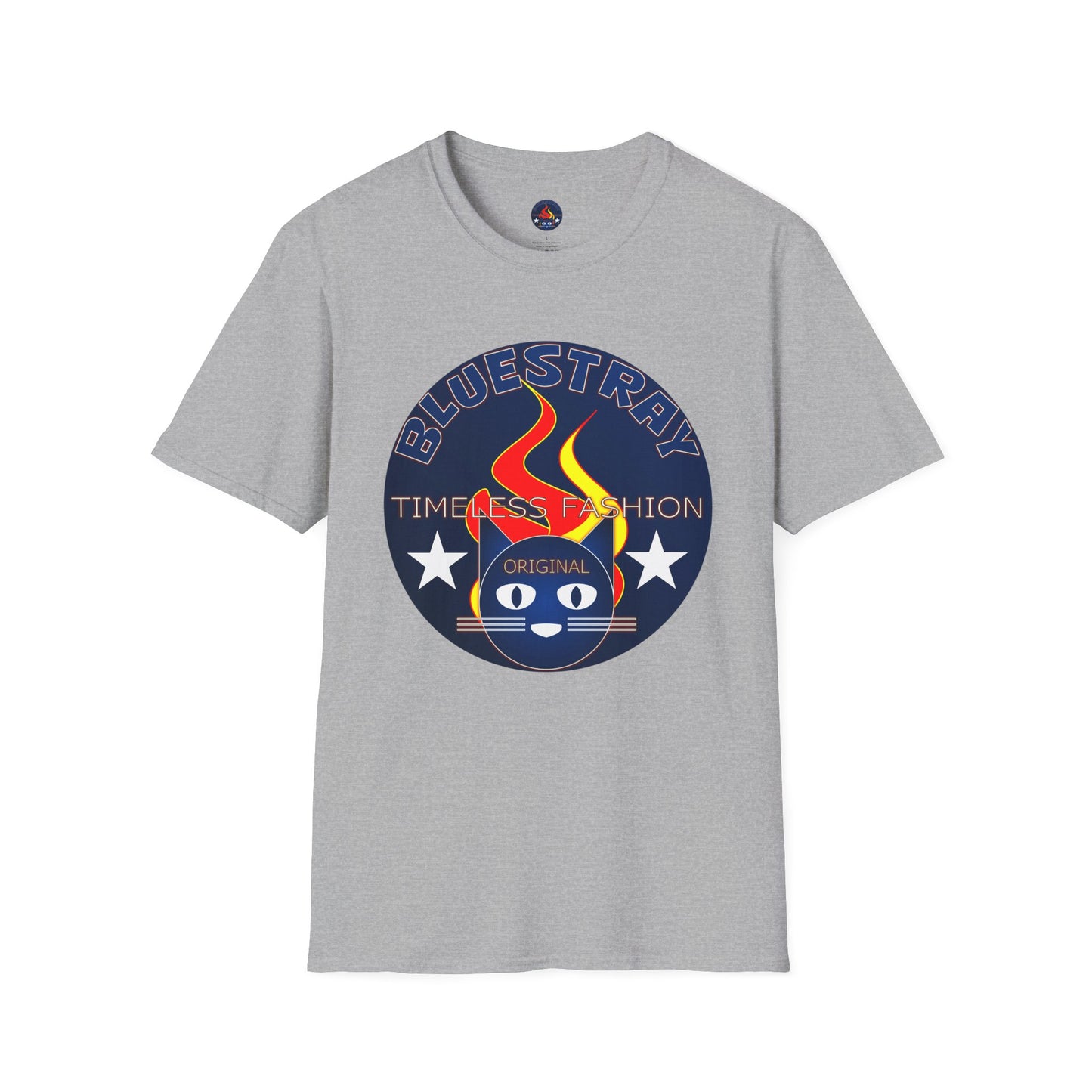 Bluestray 'Timeless Fashion' Graphic T-Shirt — Retro Flame Logo Tee