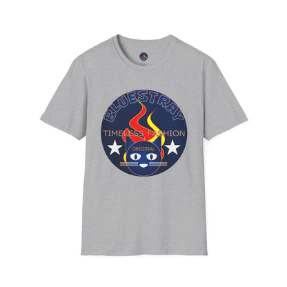 Bluestray 'Timeless Fashion' Graphic T-Shirt — Retro Flame Logo Tee