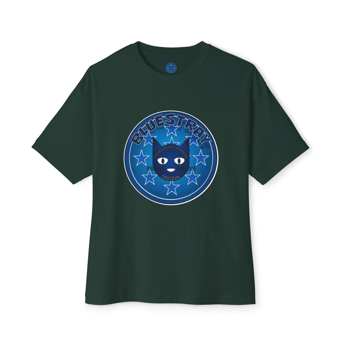 Blue Cat Stars Tee — "Bluestray" Graphic T-Shirt