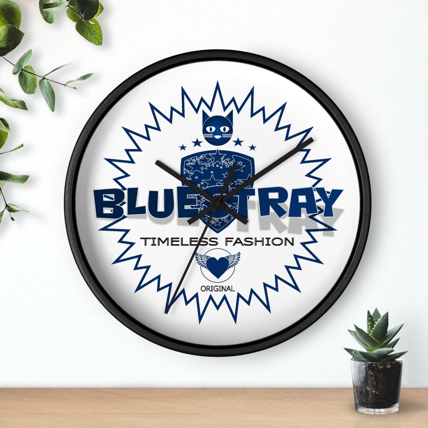 Bluestray Timeless Fashion Wall Clock — Modern Logo Decorative Clock