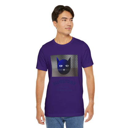 Bluestray Cat Graphic T-Shirt — Retro Blue Cat Logo Tee