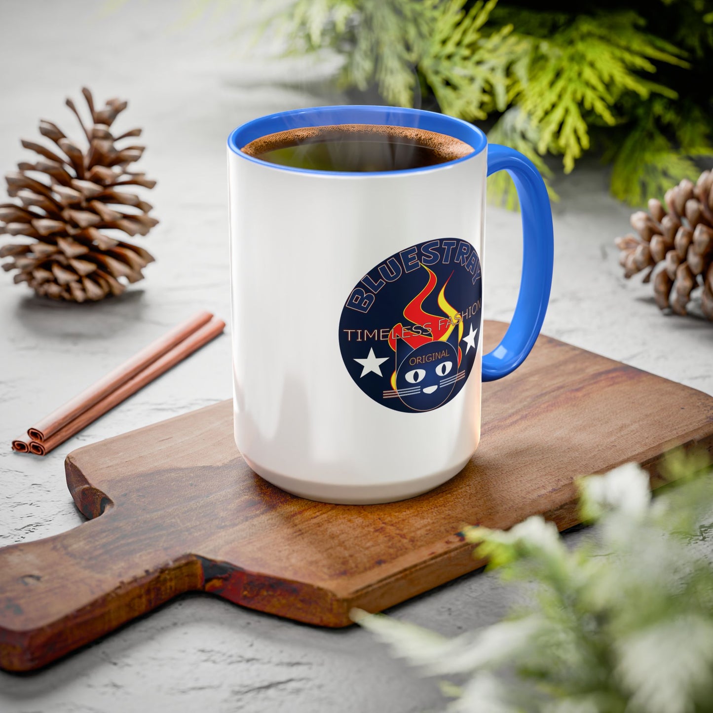 Bluestray Cat Logo Mug — Colorful 11oz/15oz Ceramic Coffee Cup