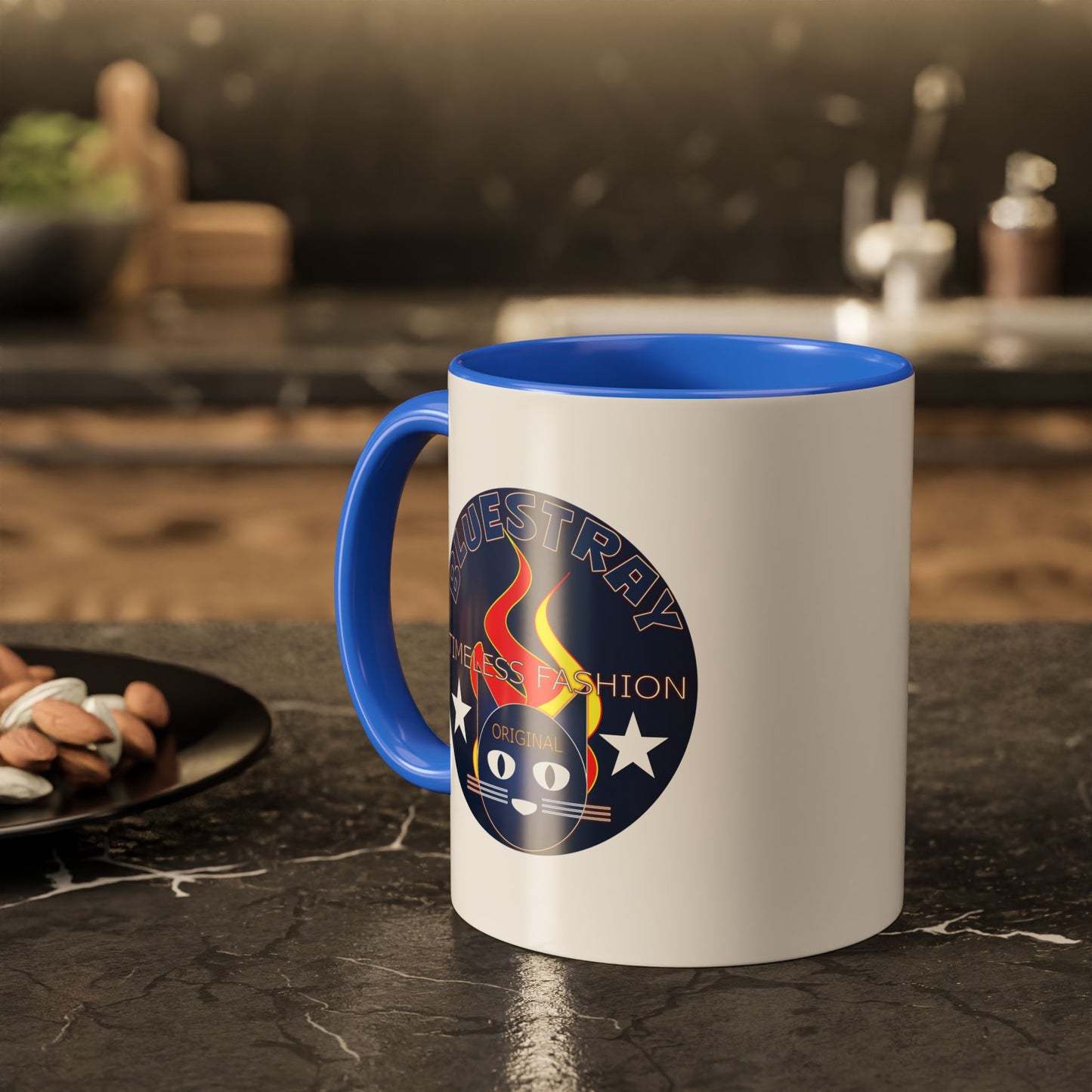 Bluestray Cat Logo Mug — Colorful 11oz/15oz Ceramic Coffee Cup