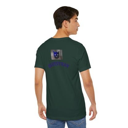 Bluestray Cat Graphic T-Shirt — Retro Blue Cat Logo Tee